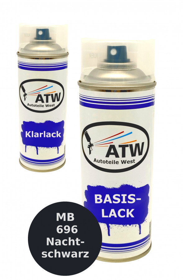 Autolack für Mercedes Benz 696 Nachtschwarz +400ml Klarlack Set
